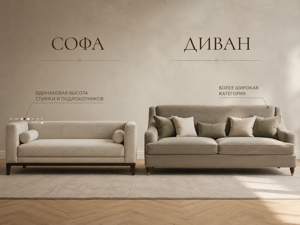 Главное отличие софы от дивана