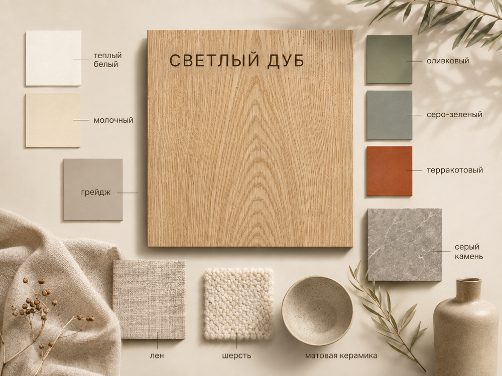 С чем сочетается светлый дуб