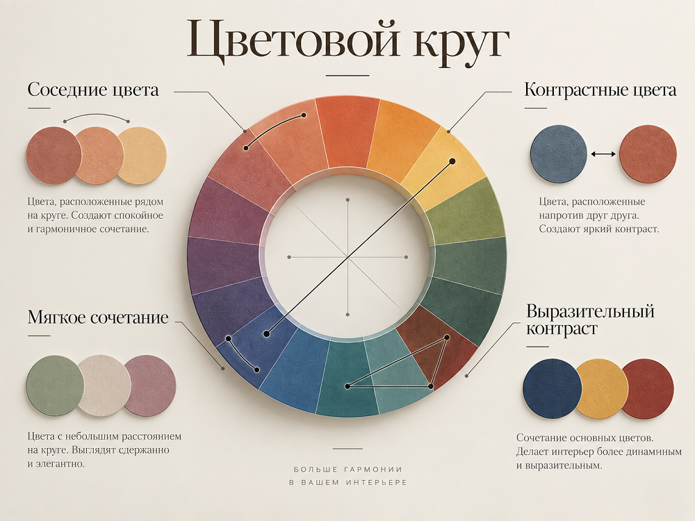 Как пользоваться цветовым кругом