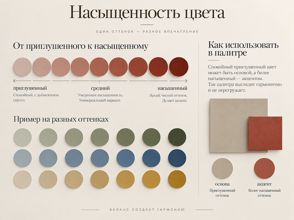 Как насыщенность меняет палитру