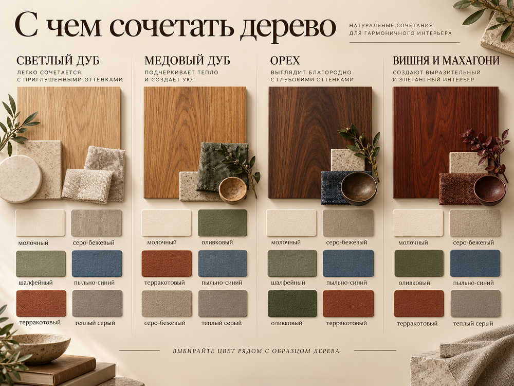  Проще всего начать с пяти групп цветов: теплого белого, серо-бежевого, зеленого, синего и терракотового