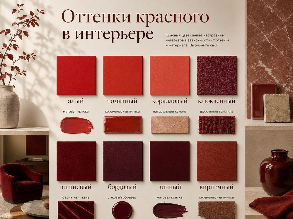 Определитесь с оттенком красного