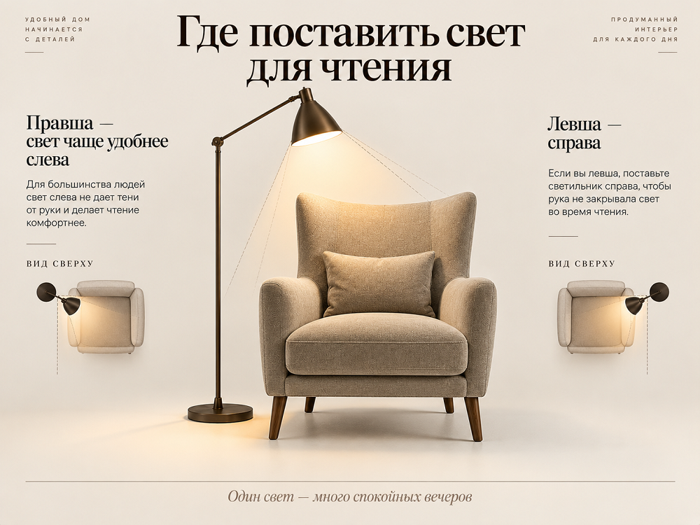 Освещение возле кресла
