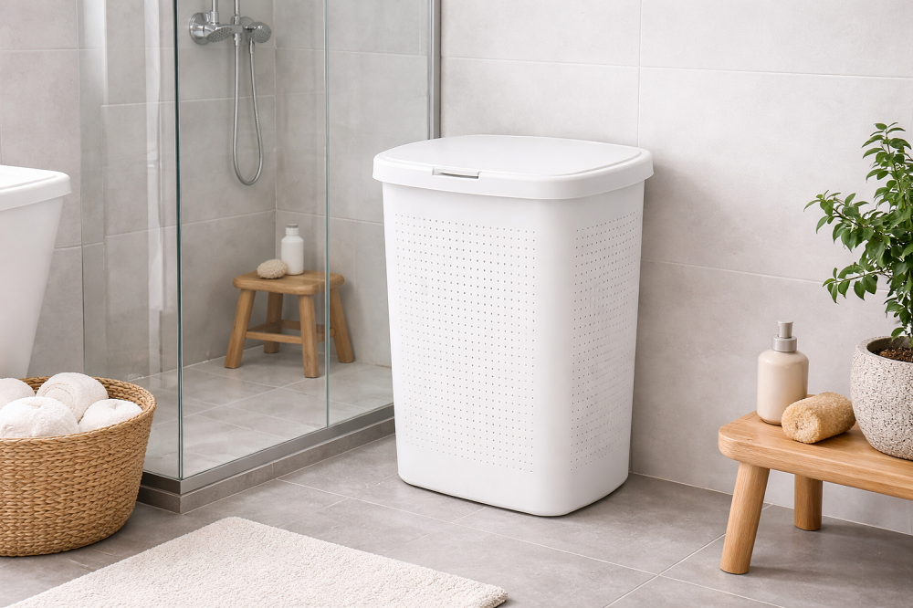 Пластиковая корзина для белья с вентиляцией