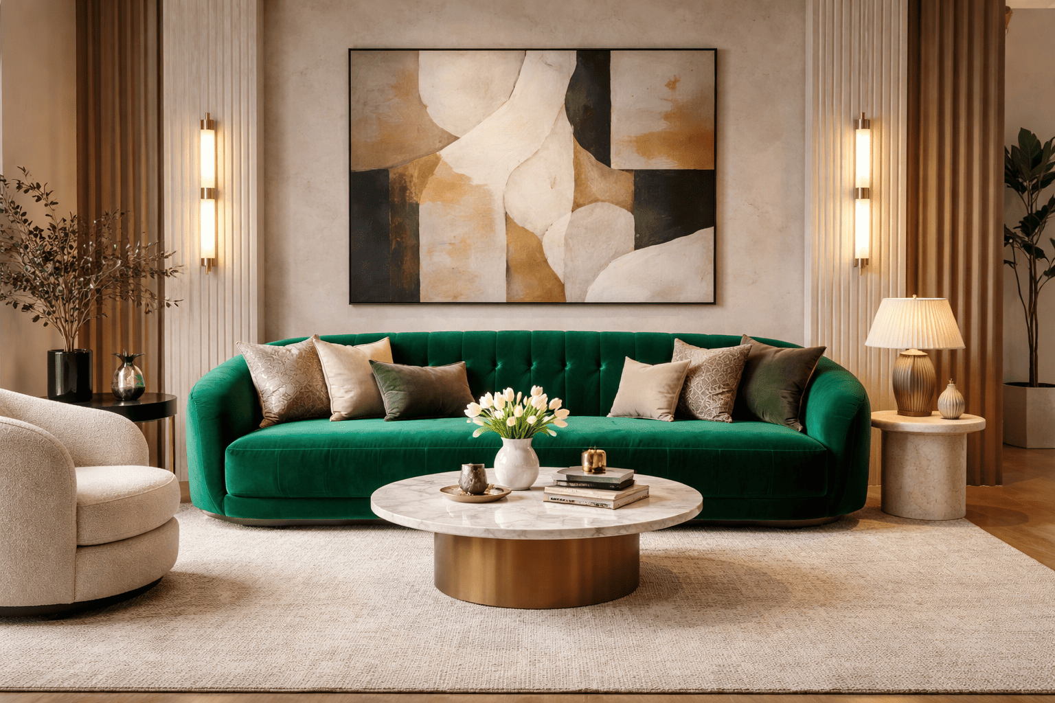 Яркий диван в интерьере