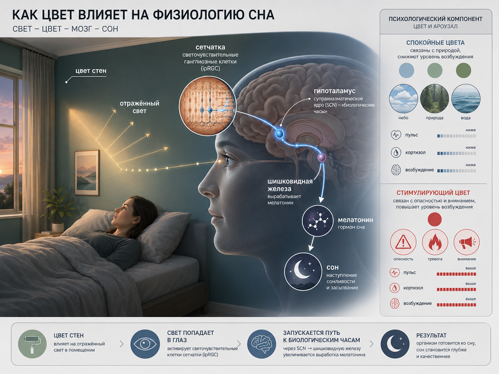 Цвет вызывает устойчивые ассоциации: синий связан с водой и небом, зеленый - с природой, красный - с опасностью и активностью.