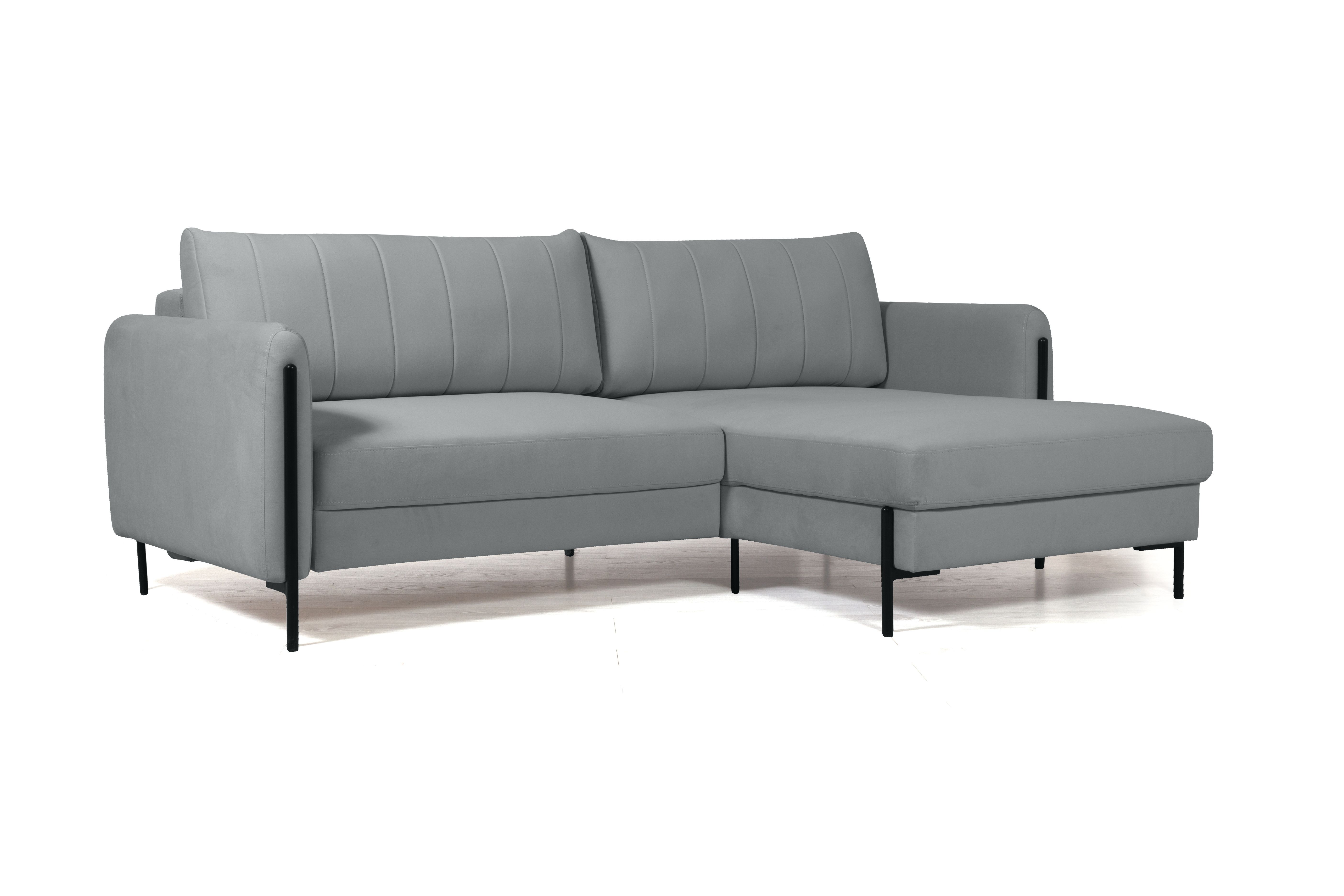 Купить Barcelona диван-кровать с шезлонгом, велюр серый (Россия, Topconcept) за 111 750 рублей