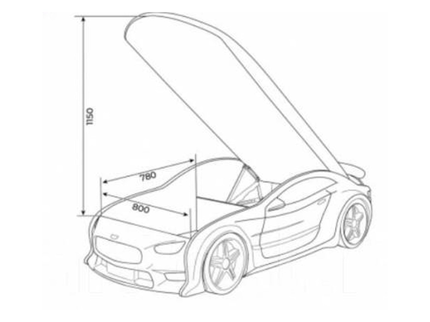 Купить Кровать-машинка NEO БМВ графит, 80х180 (Россия, FutukaKids) за 36  450 рублей | Roomsee