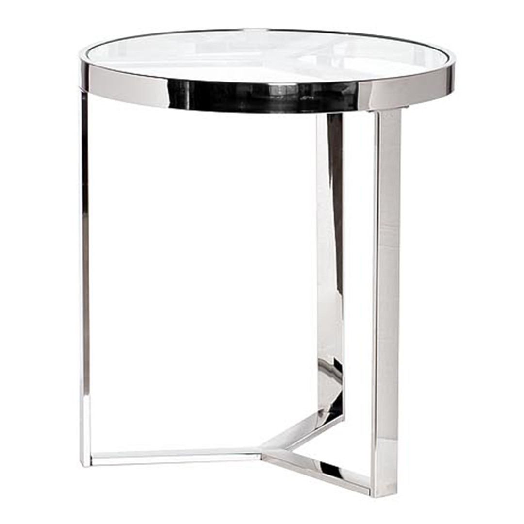 кофейный столик круглый стеклянный на алюминиевых ножках