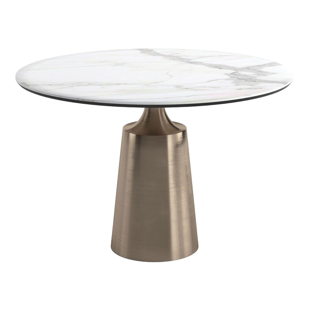 Круглый стол керамика белый