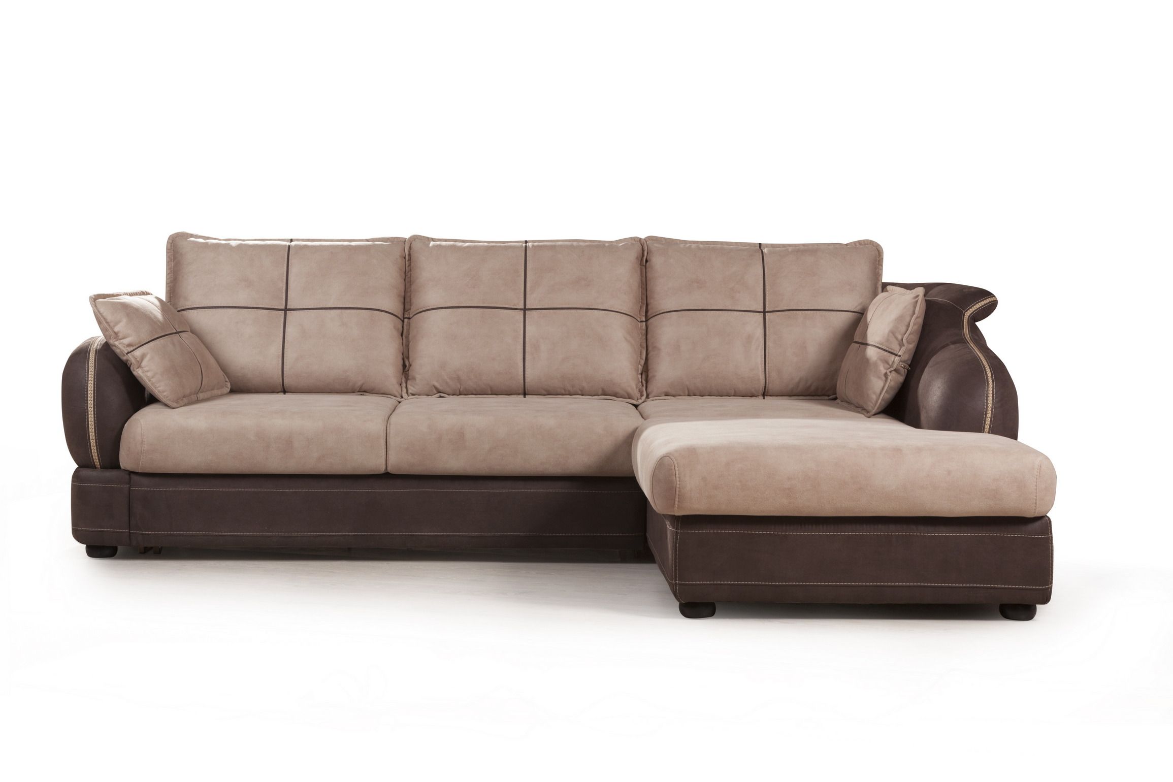 Купить Napoli (Неаполь) диван-кровать с шезлонгом, замша 12421 (Россия, Topconcept) за 177 500 рублей