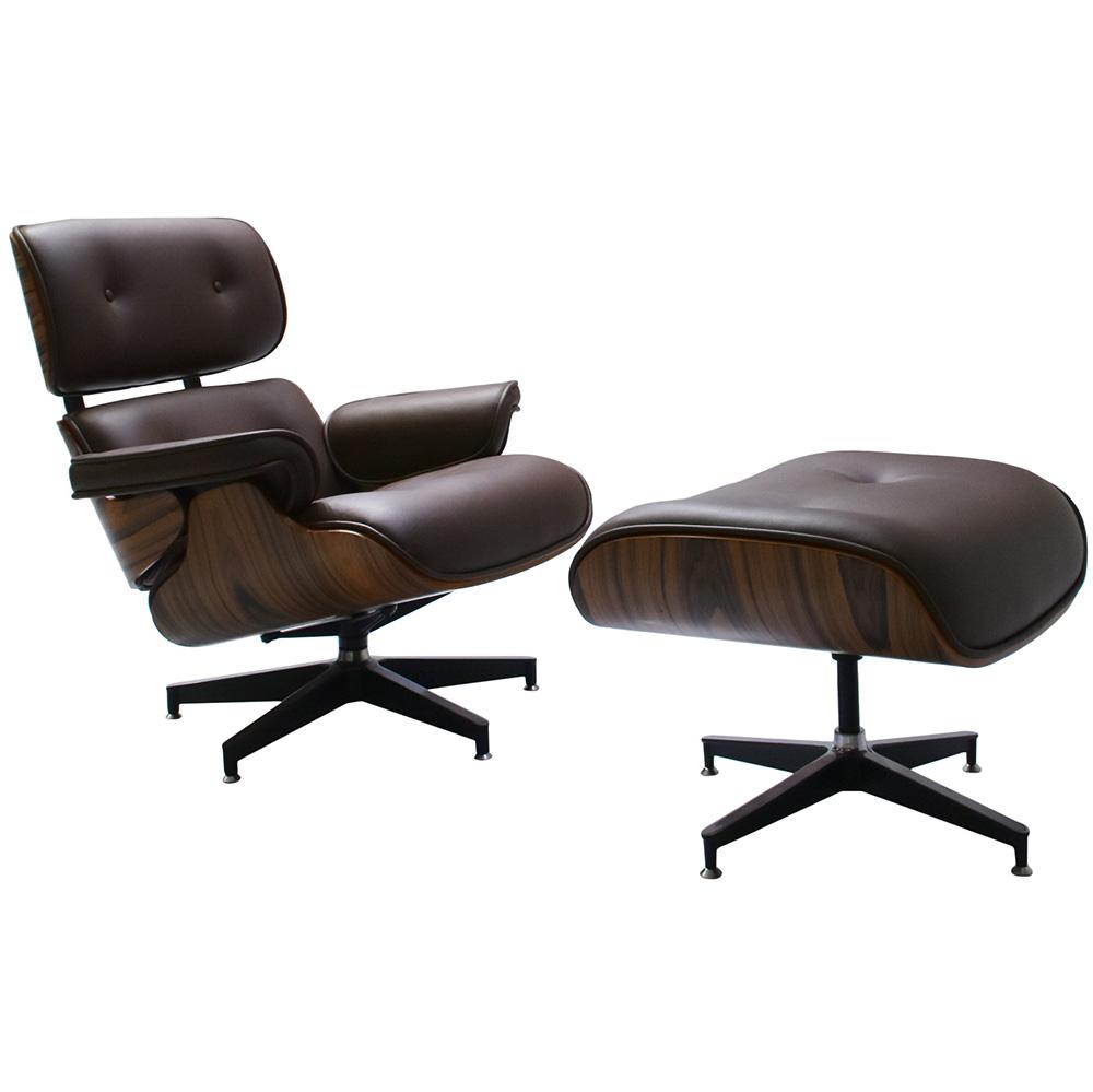 Купить Кресло EAMES LOUNGE CHAIR и оттоманка EAMES LOUNGE CHAIR коричневые  (Китай, Bradex) за 99 890 рублей | Roomsee